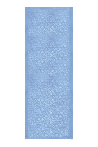 İmza Monogram Mavi Shiny Jakar Şal 70x200 