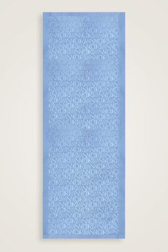 İmza Monogram Mavi Shiny Jakar Şal 70x200 