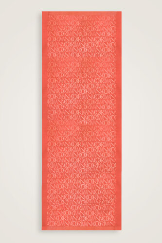 İmza Monogram Şeftali Shiny Jakar Şal 70x200 - 1