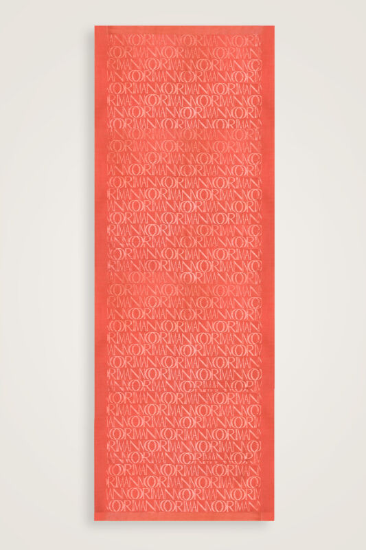 İmza Monogram Şeftali Shiny Jakar Şal 70x200 - 1