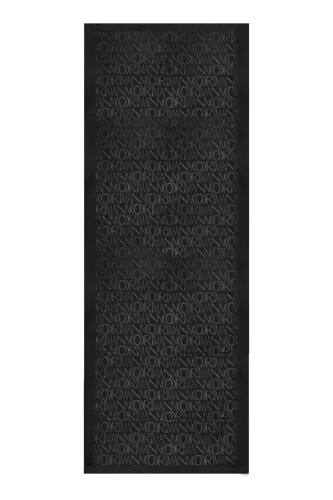 İmza Monogram Siyah Shiny Jakar Şal 70x200 