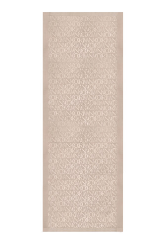 İmza Monogram Taş Rengi Shiny Jakar Şal 70x200 