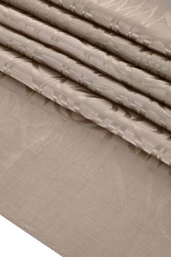 İmza Monogram Taş Rengi Shiny Jakar Şal 70x200 - 4