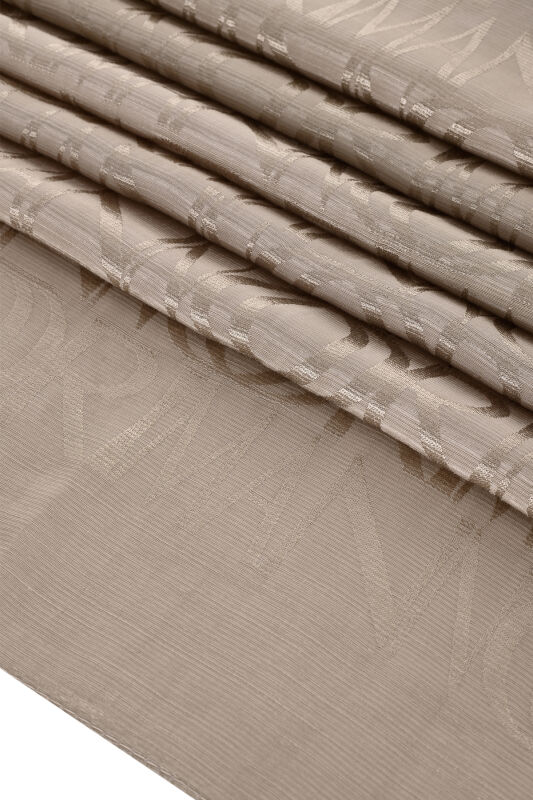 İmza Monogram Taş Rengi Shiny Jakar Şal 70x200 - 4