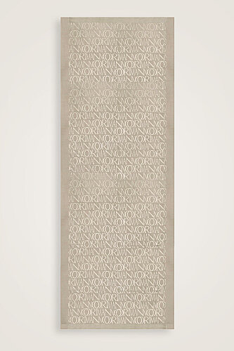 Monogram İmza Taş Rengi Shiny Jakar Şal 70x200 - Imannoor (2)