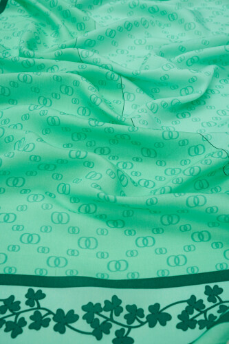 Inverted Tulip Flosh Viscose Shawl Turquoise - 2