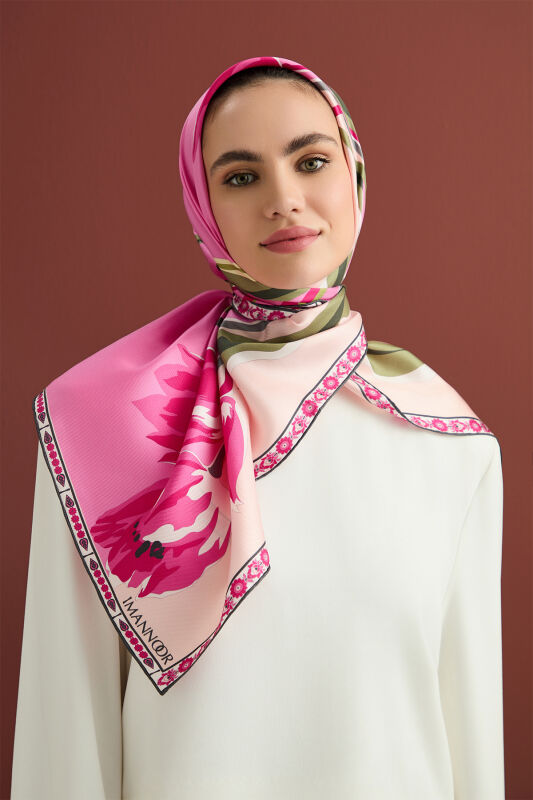 Inverted Tulip Silk Scarf Pink - 5