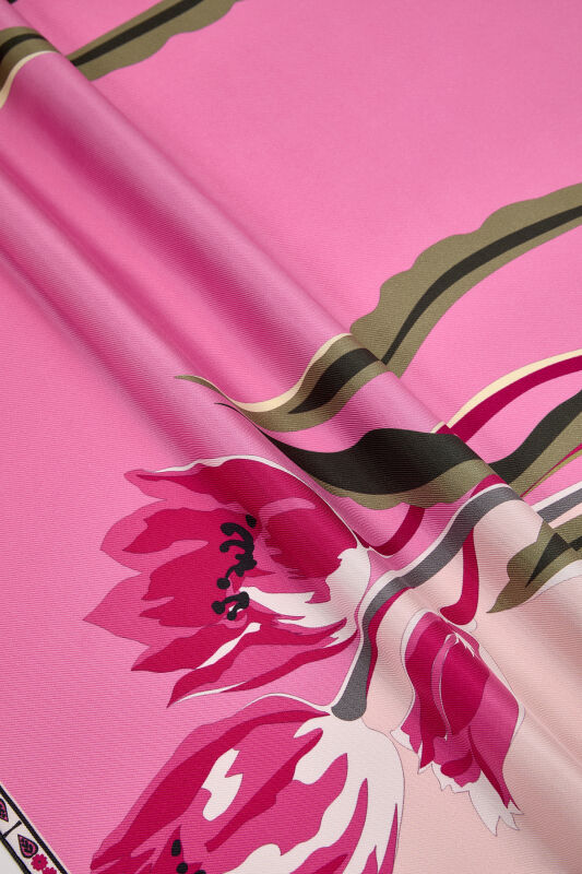 Inverted Tulip Silk Scarf Pink - 4