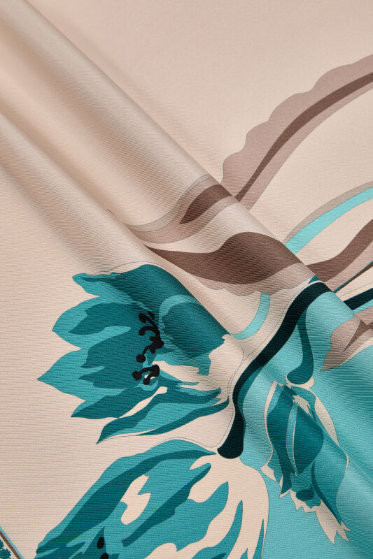 Inverted Tulip Silk Scarf Turquosie - 2