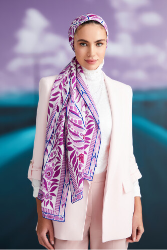 Ivy Labyrinth Silk Shawl Pink 