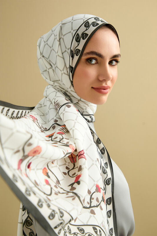 Ivy Noor Flosh Viscose Shawl White - 1