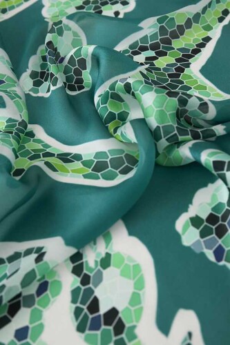 Ivy Silk Shawl Green - 3