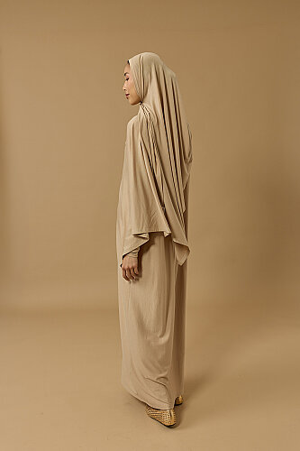 Journey to Love Beige Cotton Dress - 4