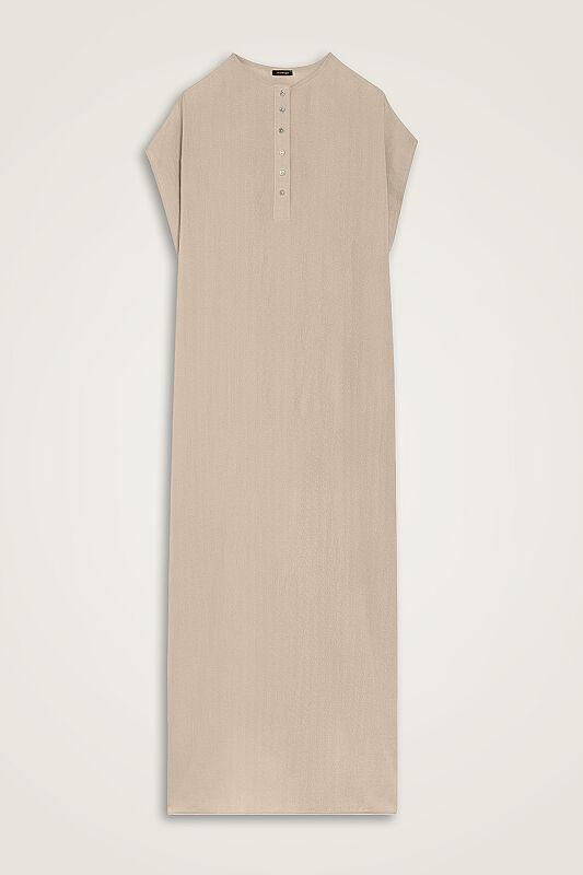 Journey to Love Beige Naia Cotton Sleeveless Dress - 1