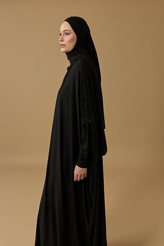 Journey to Love Black Cotton Abaya - 2