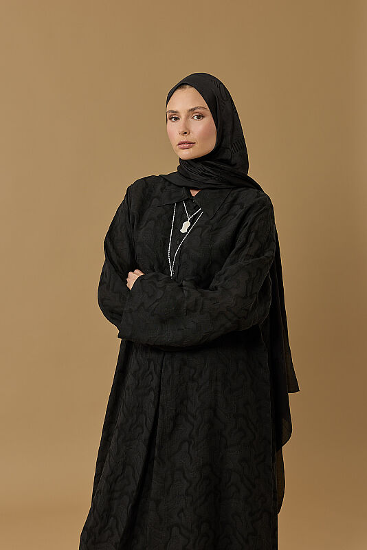Journey to Love Black Lined Linen Shirt Dress - 3