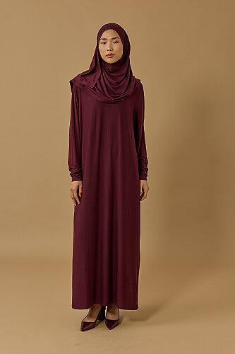 Journey to Love Burgundy Jersey Dress - 1