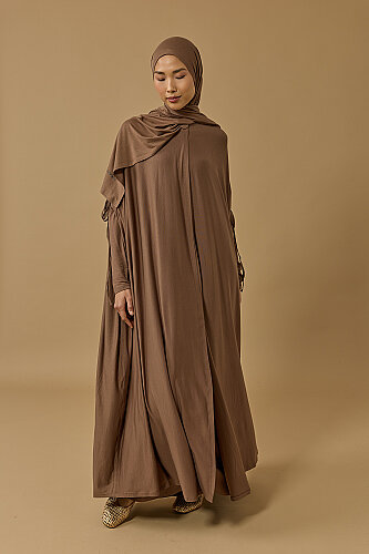 Journey to Love Cappuccino Cotton Abaya - 1