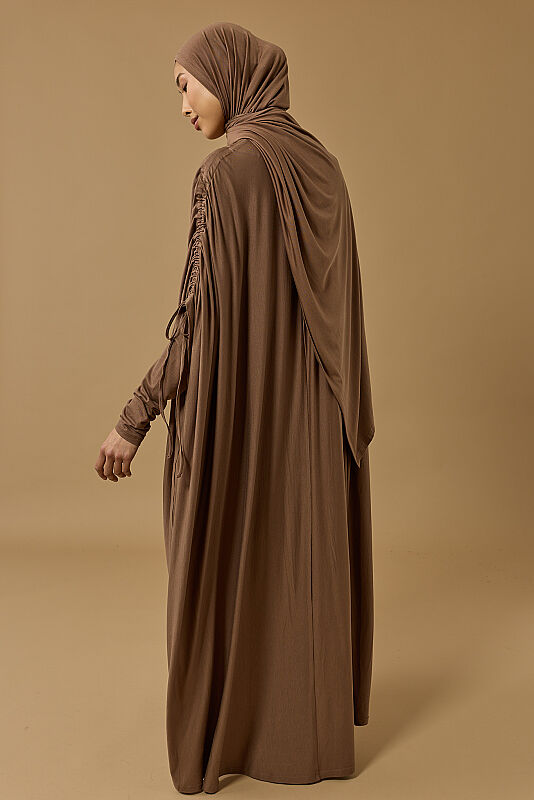 Journey to Love Cappuccino Cotton Abaya - 2