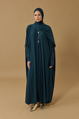 Journey to Love Navy Blue Cotton Abaya - 1