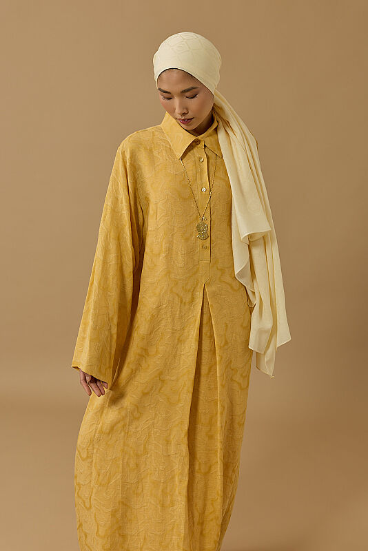 Journey to Love Yellow Lined Linen Shirt Dress - 5