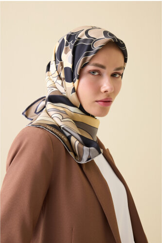 Joy Beige Silk Twill Scarf - 3