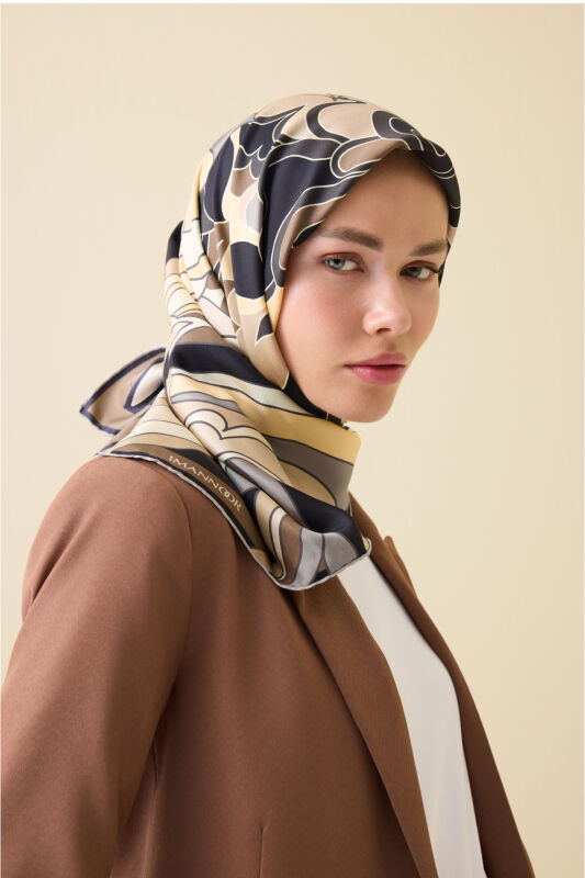 Joy Beige Silk Twill Scarf - 3