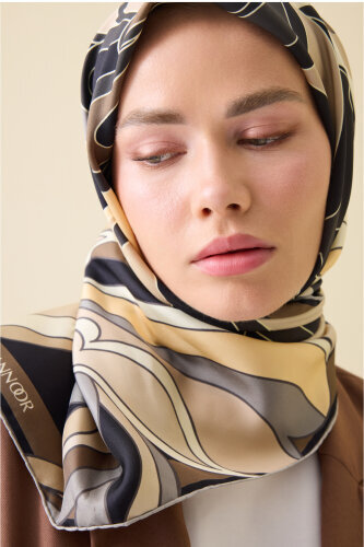 Joy Beige Silk Twill Scarf - 6