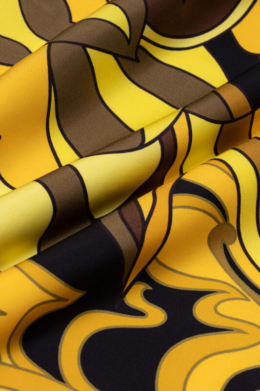 Joy Black-Gold Silk Twill Scarf - 4