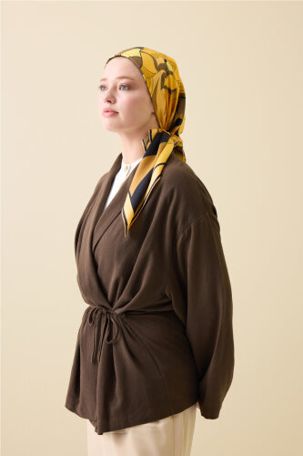 Joy Black-Gold Silk Twill Scarf - 5