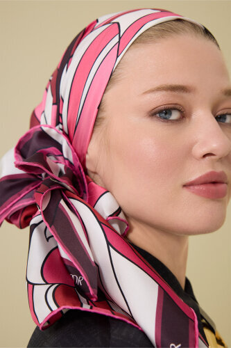 Joy Burgundy Silk Twill Scarf - 3