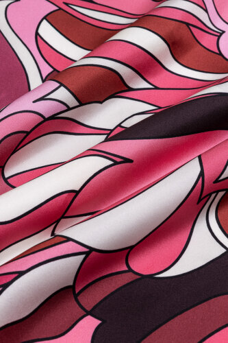 Joy Burgundy Silk Twill Scarf - 4