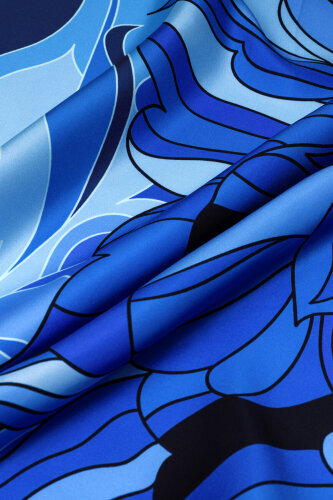 Joy Navy Blue Silk Twill Scarf - Imannoor (4)