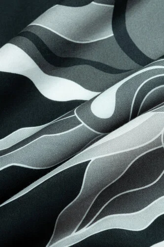 Joy Pattern Black-Beige Cotton Silk Shawl - 4