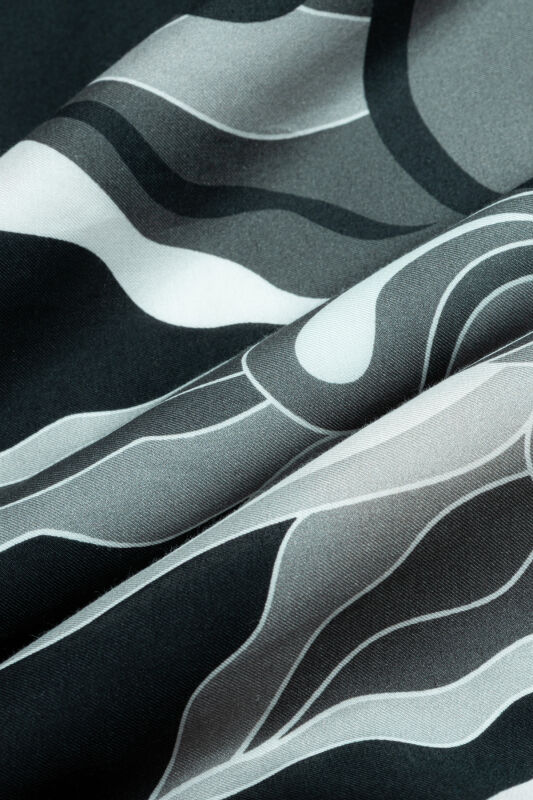 Joy Pattern Black-Beige Cotton Silk Shawl - 4