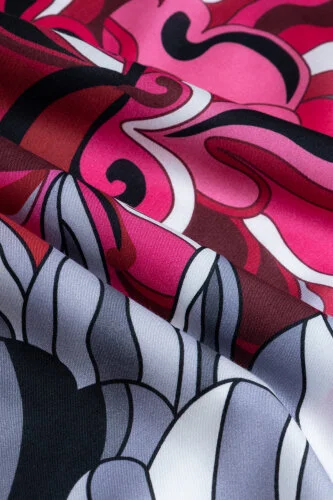 Joy Pattern Black-Pink Cotton Silk Shawl - 4