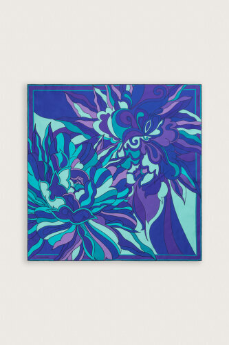 Joy Saks-Turquoise Twill Silk Scarf - Imannoor (1)