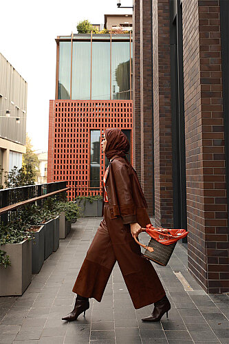 Kahverengi Deri Pantolon - 1