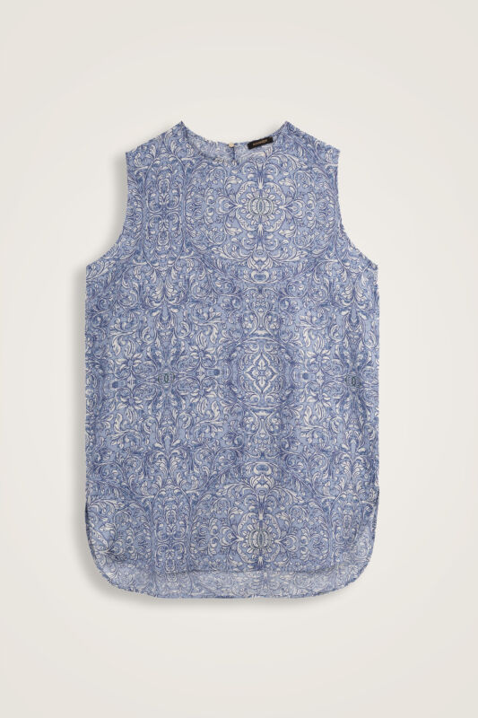 Kapı Desen Mavi Pamuk İpek Atlet - 1