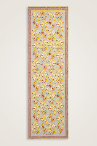 Kaplan Çiçeği Gri Krep İpek Gömlek Şalı 70x210 - Imannoor (1)