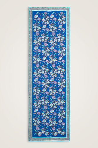 Kaplan Çiçeği Saks Krep İpek Gömlek Şalı 70x210 - Imannoor (1)