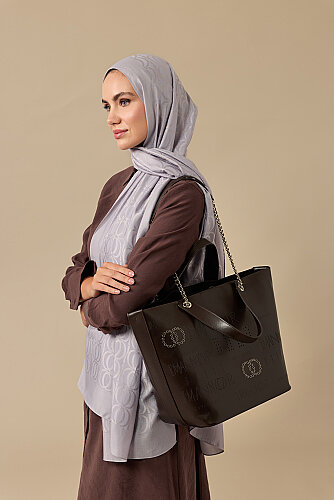 Kapsül Monogram Kahverengi Kol Çantası - Imannoor (1)