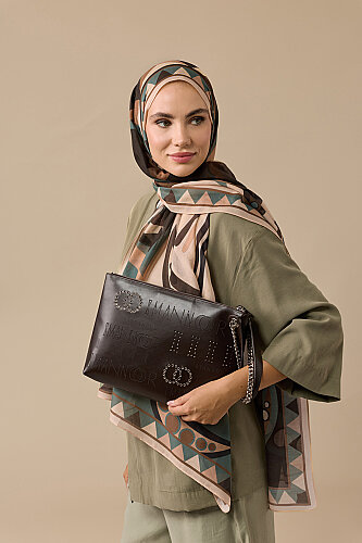 Kapsül Monogram Kahverengi Portföy Çanta - 7
