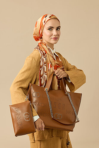 Kapsül Monogram Taba Kol Çantası - 5
