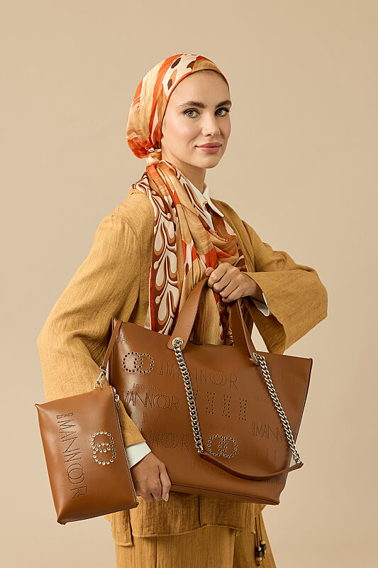 Kapsül Monogram Taba Kol Çantası - 5