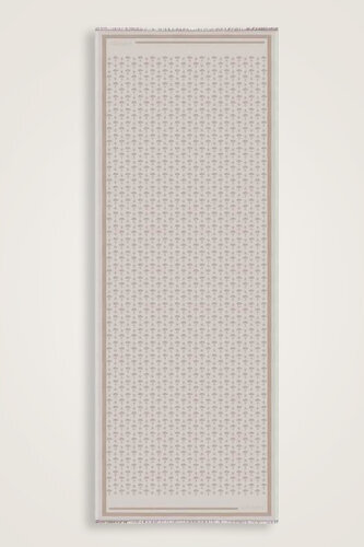 Karanfil Monogram Bej İpek Şal 68x200 - 2