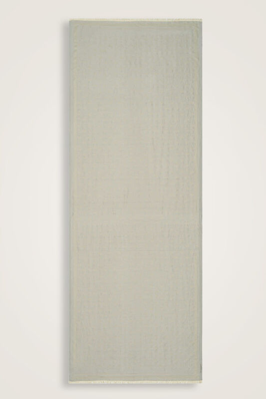 Karanfil Monogram Gri İpek Şal 70x200 - 2