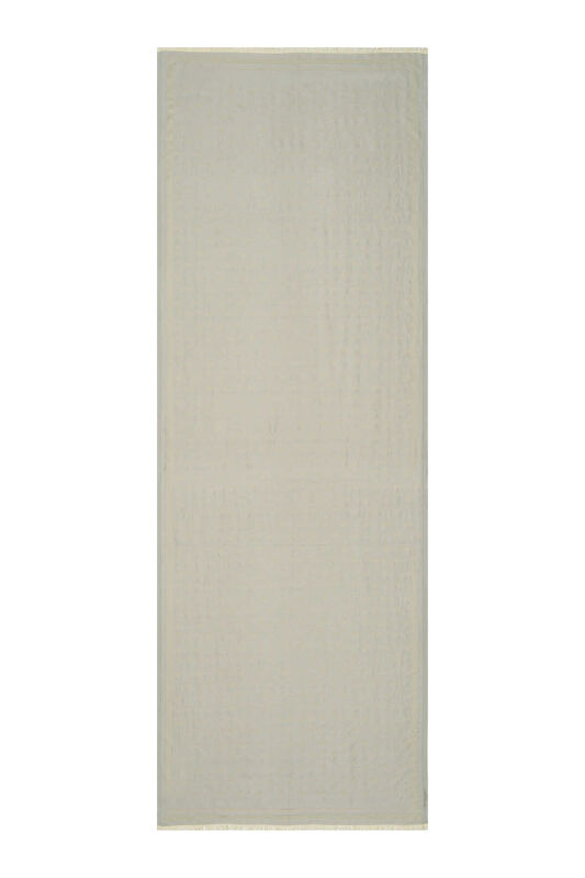Karanfil Monogram Gri İpek Şal 70x200 - 2