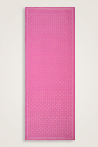 Karanfil Monogram Pembe İpek Şal 68x200 