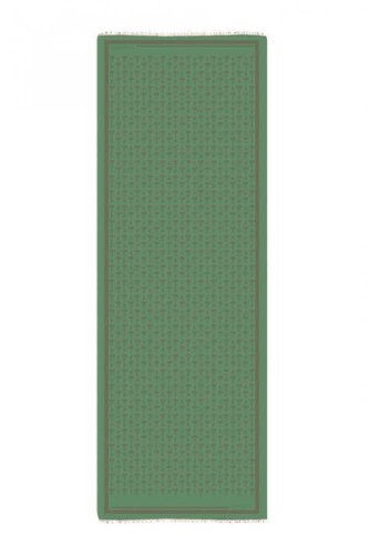 Karanfil Monogram Yeşil İpek Şal 68x200 